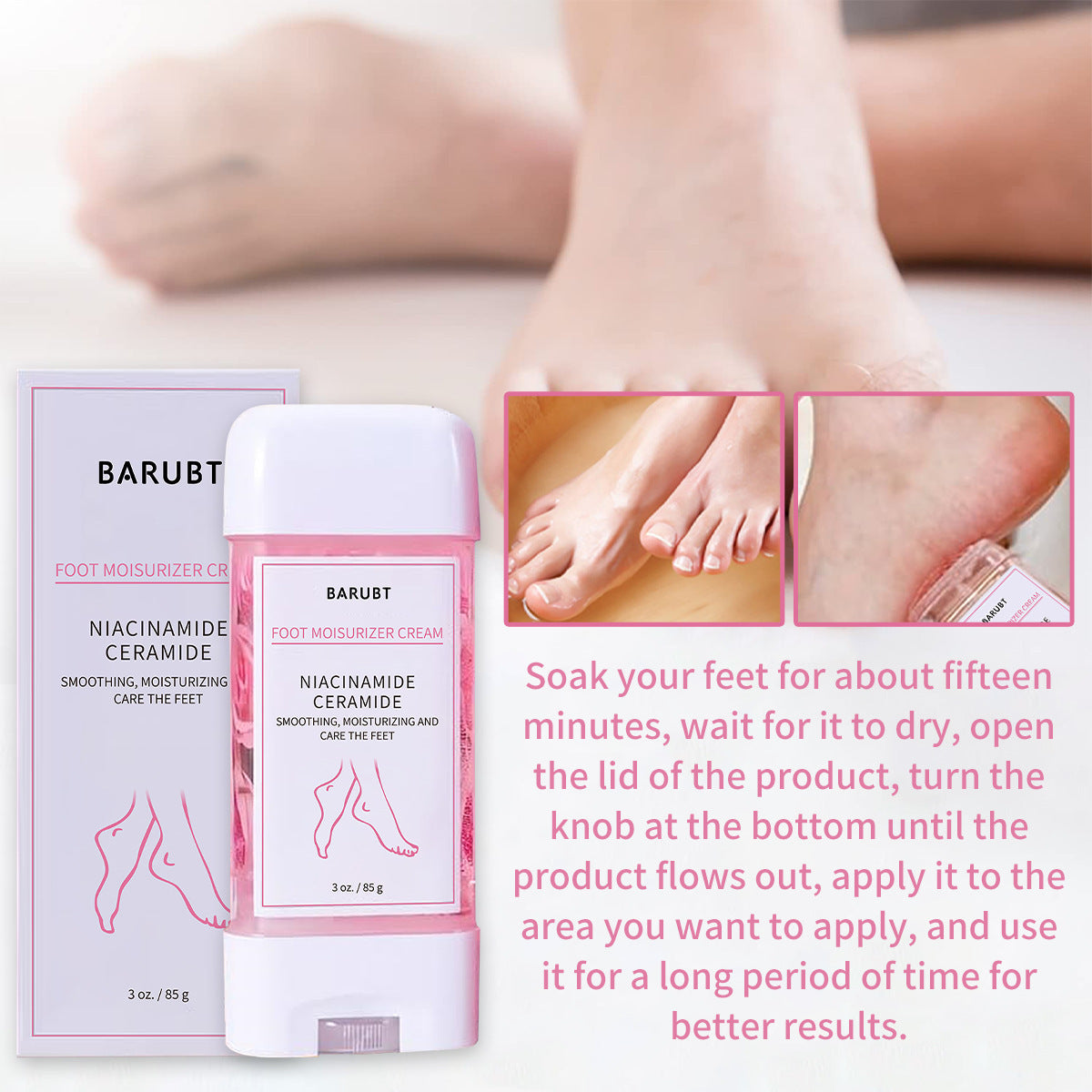 Give your feet and hands the repairing care they deserve with this ultra-effective BARUBT cream!