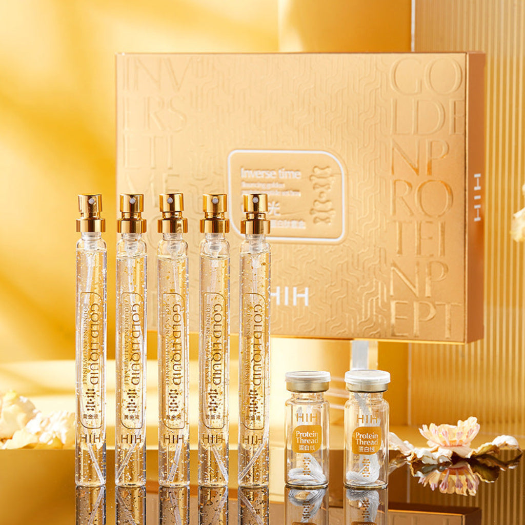 24K gold anti-wrinkle serum
Hyaluronic acid hydrating kit
Golden protein peptide skincare
Anti-aging serum with gold
Luxury facial serum set
Gold-infused wrinkle treatment
Protein thread lifting serum
Hydrating serum for mature skin
Complete anti-aging skincare kit
Premium gold facial serum
